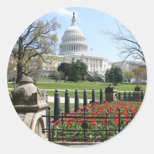 US Capitol-gebouw Ronde Sticker (Voorkant)