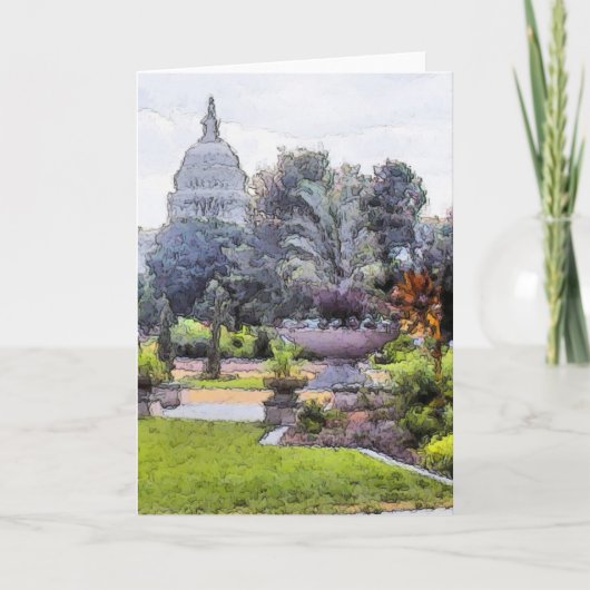 US Capitol-gebouw uit tuin Kaart (Voorkant)