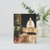 US Capitol Hill Christmas Briefkaart hond (Staand voorkant)