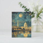 US Capitol Hill Christmas Briefkaart Vintage (Staand voorkant)