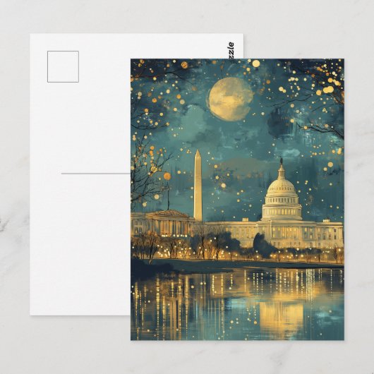 US Capitol Hill Christmas Briefkaart Vintage (Voorkant / Achterkant)