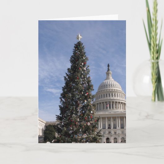US Capitol Hill kerstboom Feestdagen Kaart (Voorkant)