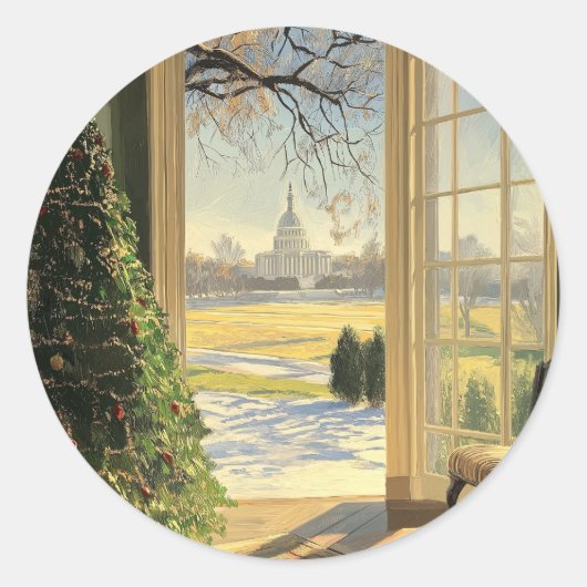 US Capitol Hill kerstboom vakantie Stickers (Voorkant)
