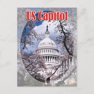 US Capitol met kersenbloesems, Washington DC Briefkaart