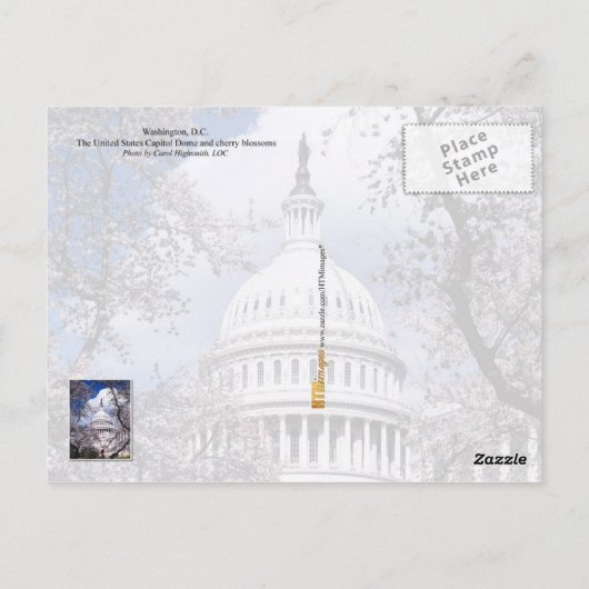 US Capitol met kersenbloesems, Washington DC Briefkaart (Achterkant)