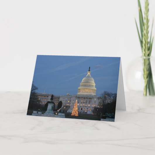 US Capitol viert kerstfoto Feestdagen Kaart (Voorkant)