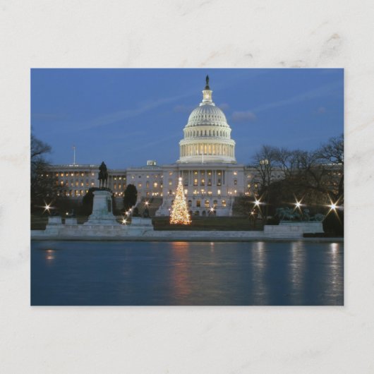 US Capitol viert kerstfoto Feestdagenkaart (Voorkant)