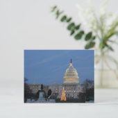 US Capitol viert kerstfoto Feestdagenkaart (Staand voorkant)