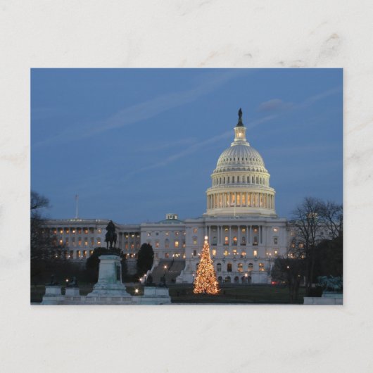US Capitol viert kerstfoto Feestdagenkaart (Voorkant)