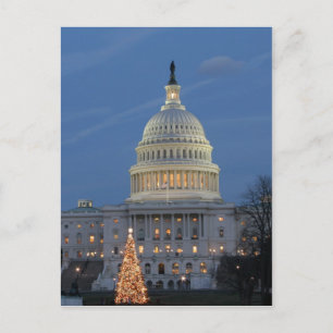 US Capitol viert kerstfoto Feestdagenkaart
