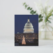 US Capitol viert kerstfoto Feestdagenkaart (Staand voorkant)