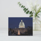 US Capitol viert kerstfoto Feestdagenkaart (Staand voorkant)