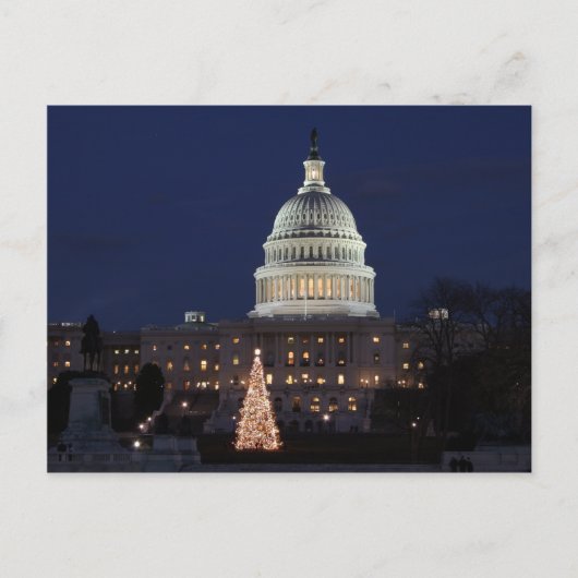 US Capitol viert kerstfoto Feestdagenkaart (Voorkant)