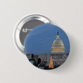 US Capitol viert kerstfoto Ronde Button 5,7 Cm (Voorkant /achterkant)
