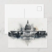 US Capitol Washington DC Briefkaart zwart-wit (Voorkant / Achterkant)