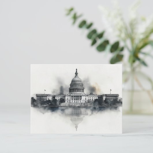 US Capitol Washington DC Briefkaart zwart-wit (Staand voorkant)