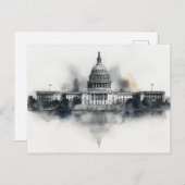 US Capitol Washington DC Briefkaart zwart-wit (Voorkant / Achterkant)