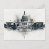 US Capitol Washington DC Briefkaart zwart-wit (Voorkant)