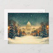 US Capitol Washington DC Vrolijk kerstfeest Feestdagenkaart (Voorkant / Achterkant)