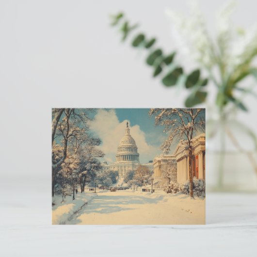 US Capitol Washington DC Vrolijk kerstfeest Feestdagenkaart (Staand voorkant)