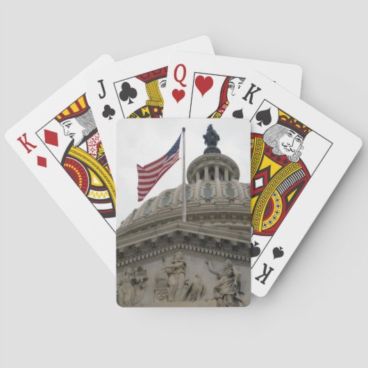 US Capitoolgebouw met Amerikaanse vlag - Oost Pokerkaarten (Achterkant)