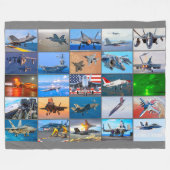 US CARRIER JET AVIATION "MONTAGE" FLEECE DEKEN (Voorkant (Horizontaal))