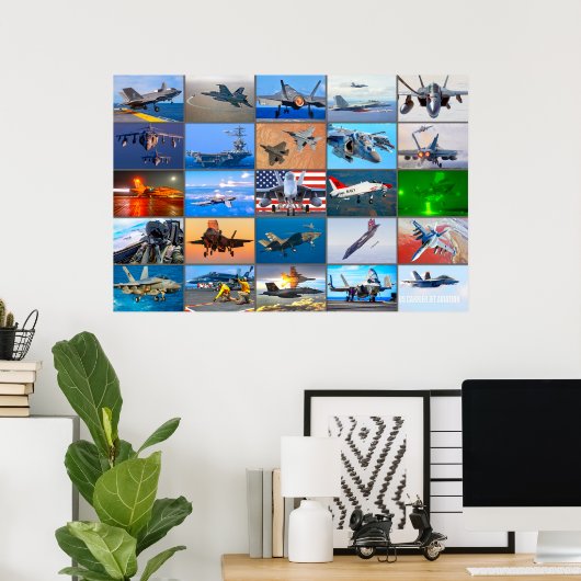 US CARRIER JET AVIATION "MONTAGE" POSTER (Thuiskantoor)