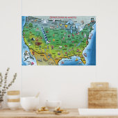 US Cartoon Map HUGE Poster (Keuken)