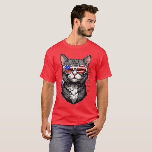 US Cat retro T-shirt (Voorkant volledig)