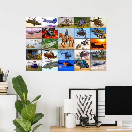 US CAVALRY AVIATION "MONTAGE" POSTER (Thuiskantoor)