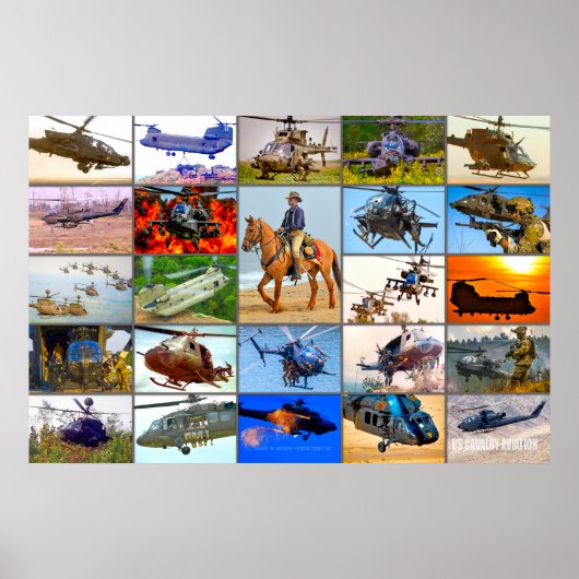 US CAVALRY AVIATION "MONTAGE" POSTER (Voorkant)