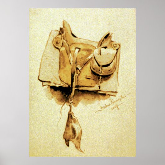 US Cavalry Saddle 1869 Poster (Voorkant)