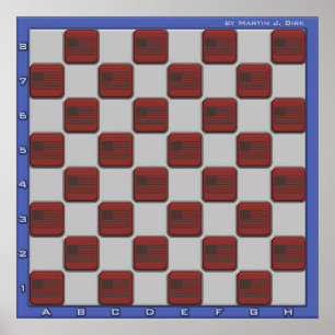 US Chess Board Poster
