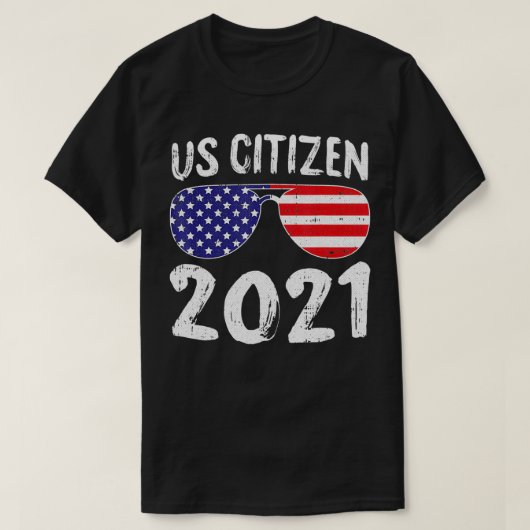 US Citizen 2021 4 juli 2010 Cool American Flag Sun T-shirt (Design voorkant)
