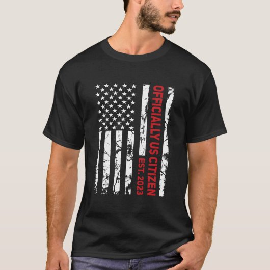 Us Citizen Est 2023 New American Citizenship Test T-shirt (Voorkant)
