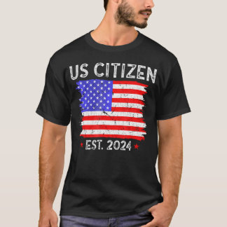 US Citizen EST 2024 Amerikaanse vlag Amerikaanse i T-shirt