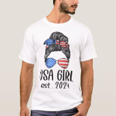 US Citizen EST 2024 Nieuw Burgerschap Amerikaans U T-shirt (Voorkant)