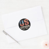 US Citizen EST 2025 Amerikaanse vlag Nieuw burgers Ronde Sticker (Envelop)