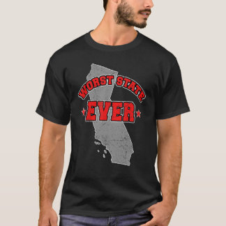 US Citizen Proud America Land Map Worst State Cali T-shirt