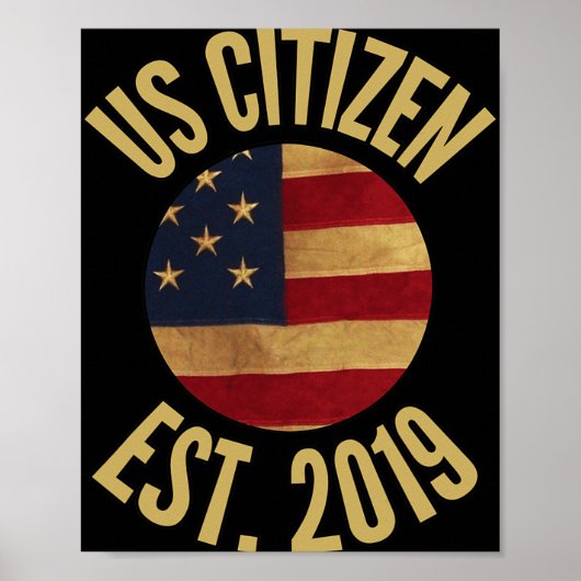 Us Citizenship 2019 Gif American Flag Usa  Poster (Voorkant)