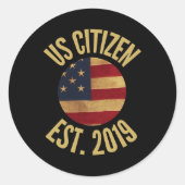 Us Citizenship 2019 Gif American Flag Usa  Ronde Sticker (Voorkant)