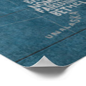 US City Map on Wood Blue Poster (Hoek)