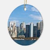 US Cityscape: New York Skyline #1 Keramisch Ornament (Links)