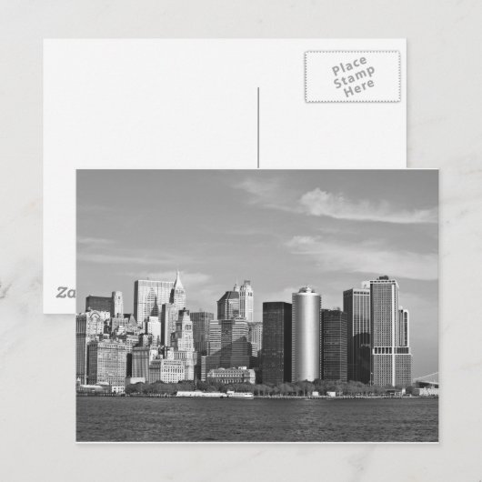 US Cityscape: New York Skyline #2 [Grayscale] Briefkaart (Voorkant / Achterkant)