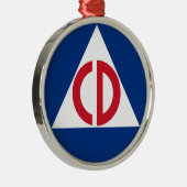 US Civil Defence Logo Symbool Metalen Ornament (Rechts)