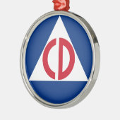 US Civil Defence Logo Symbool Metalen Ornament (Links)
