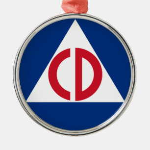 US Civil Defence Logo Symbool Metalen Ornament