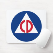 US Civil Defence Logo  Symbool Muismat (Met muis)