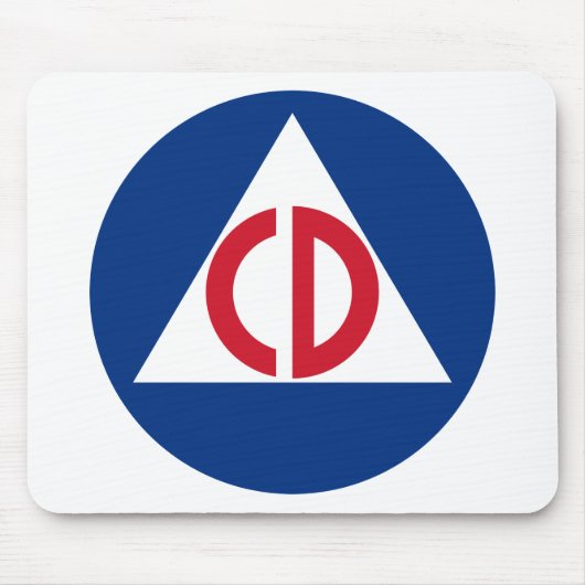 US Civil Defence Logo  Symbool Muismat (Voorkant)