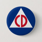 US Civil Defence Logo  Symbool Ronde Button 5,7 Cm (Voorkant)